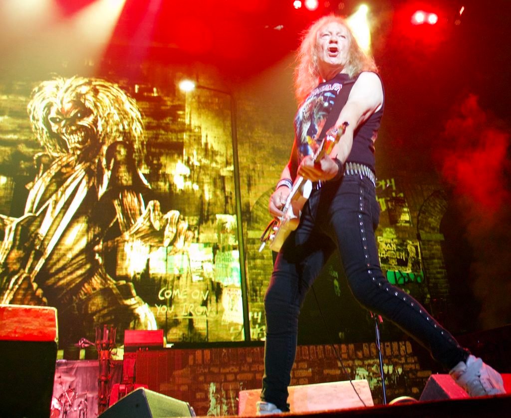 Janick Gers aligning himself with the best Eddie mascot ever (Photo: Doug Van Pelt)